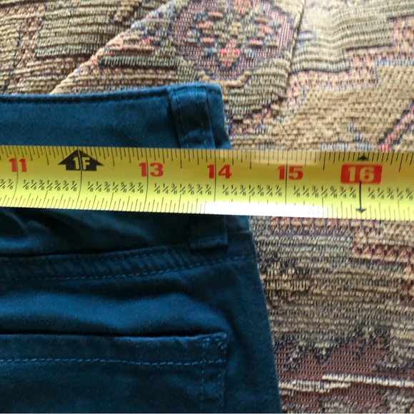 American Eagle Size 2 Tuxedo Pants Teal w/ Black Stripe Low Rise Skinny Jegging - Picture 4 of 7